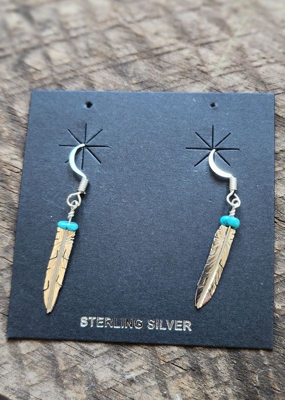 Kotah Bear Dainty Feather Sterliing Silver Earrings