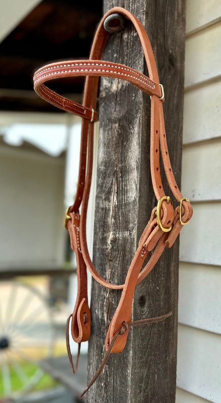 Circle L Plain Headstall with Tie Bit Ends, U.S.A. Made - Horse Size