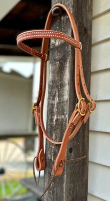 Circle L Plain Headstall with Tie Bit Ends, U.S.A. Made - Horse Size