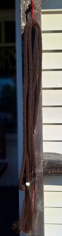 Nylon Cord Mecate with Horsehair and Leather Popper