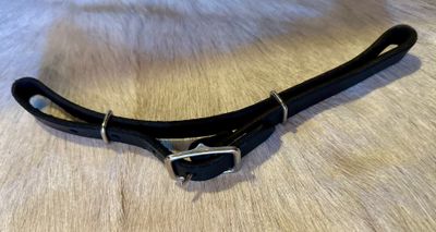 Curb Strap - Circle L Flat Leather, Horse - Black