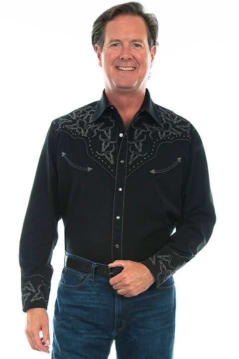 Men's Longhorn Embroided Shirt