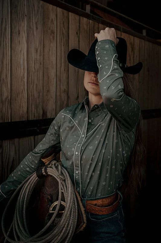Women's Outback Sage Cattle Brand Shirt