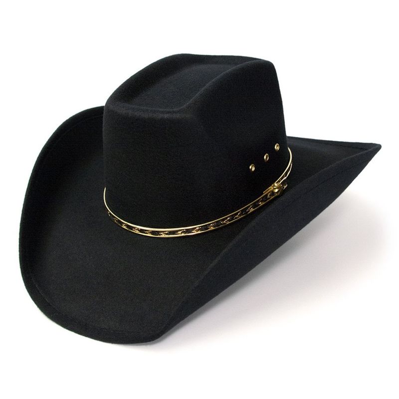 Black Faux Felt "8 Second" Hat - Kids