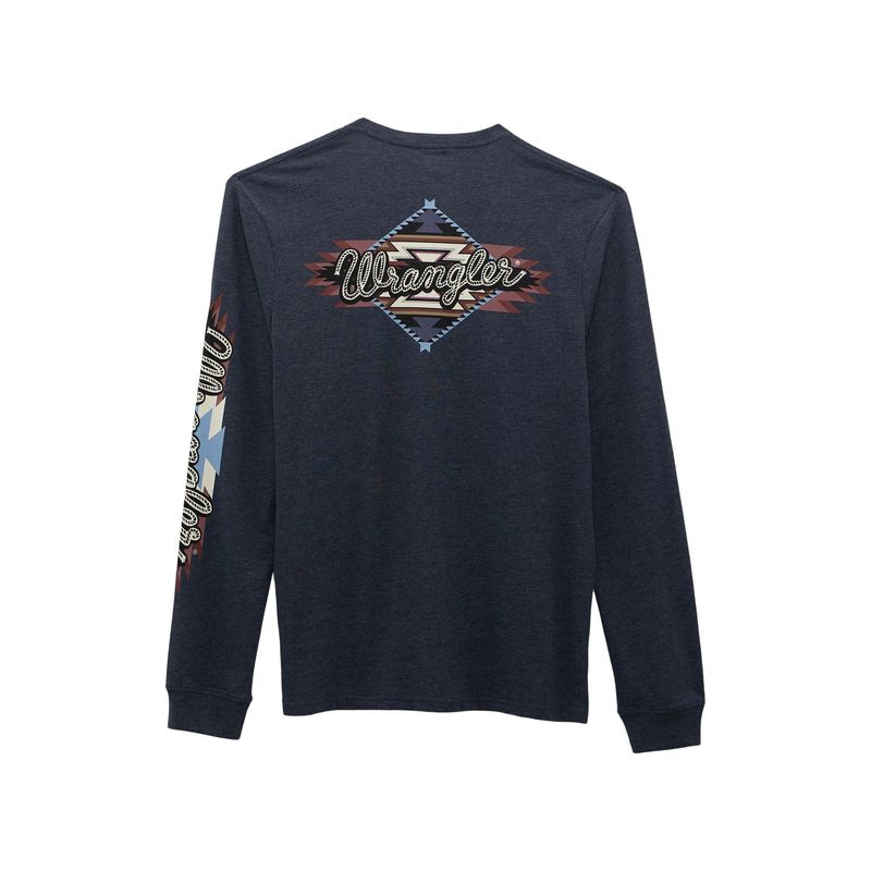 Men's Wrangler® Long Sleeve T-Shirt - Regular Fit - Dark Navy Heather
