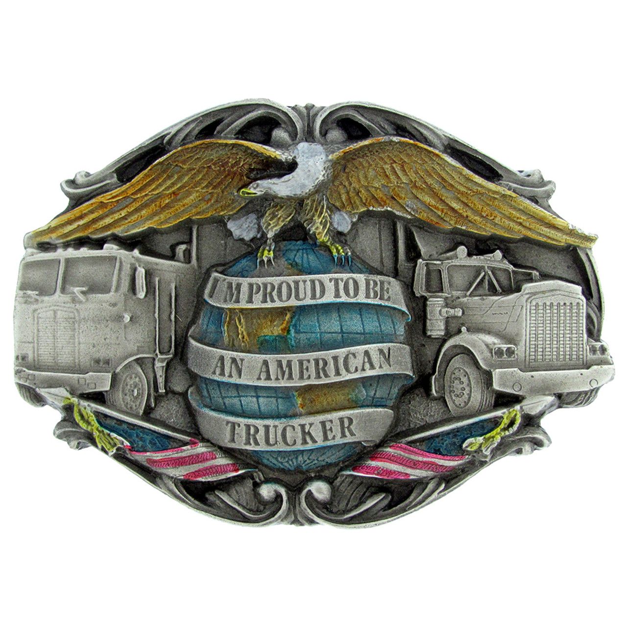Belt Buckle - Proud to be an American Trucker Belt Buckle - Proud to be an American Trucker