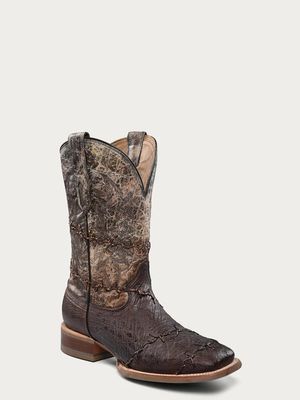 Men's Corral Ostrich with Embroidered Details