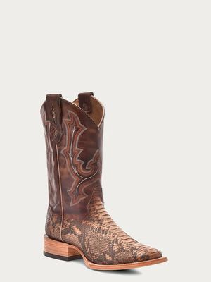 Men's Corral Python with Embroidered Details
