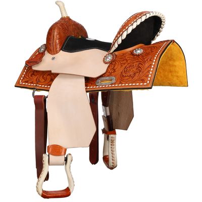 13" Reg Bar Chestnut Daisy Barrel Saddle