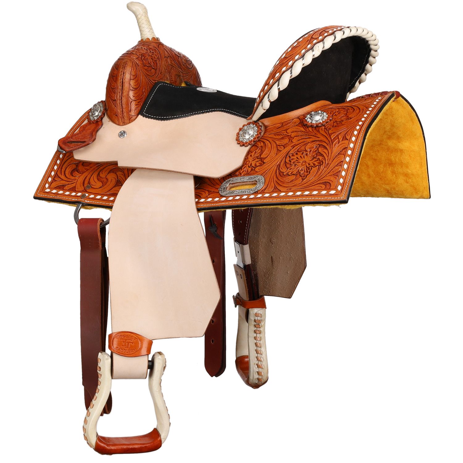 13" Reg Bar Chestnut Daisy Barrel Saddle