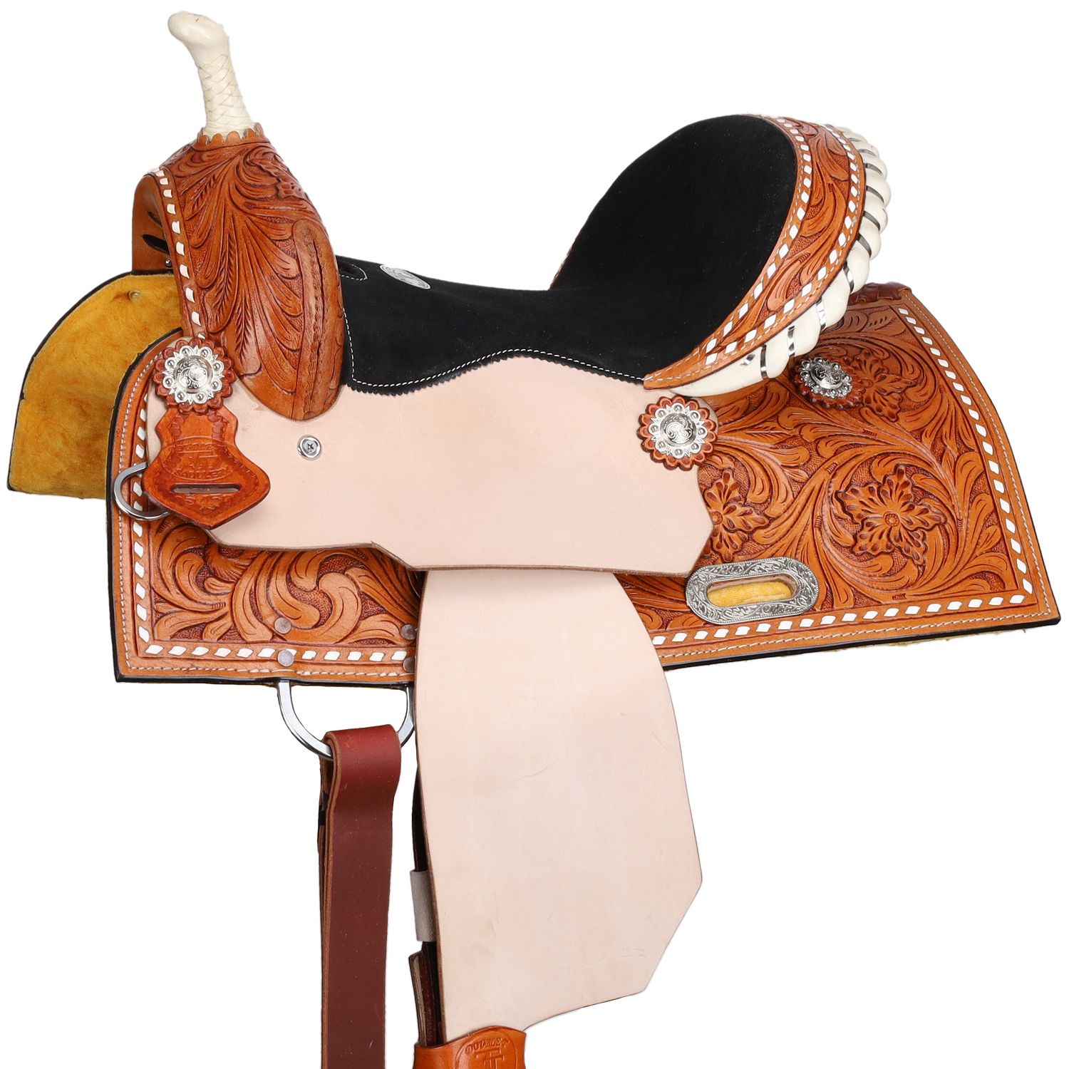 13" Reg Bar Chestnut Daisy Barrel Saddle