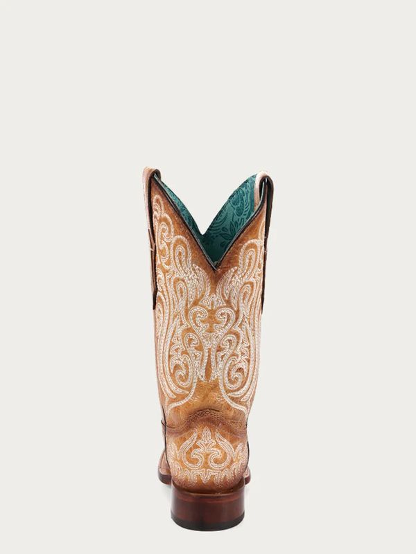 Women's Corral Blue Luminescent Embroidery Square Toe