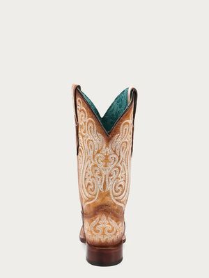 Women's Corral Blue Luminescent Embroidery Square Toe