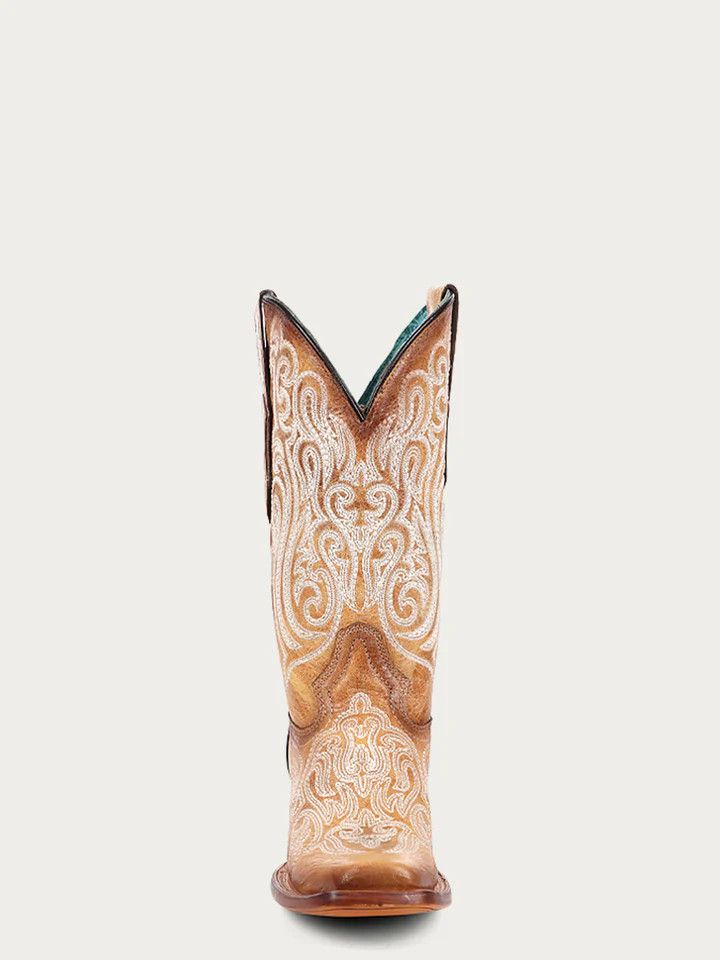 Women's Corral Blue Luminescent Embroidery Square Toe