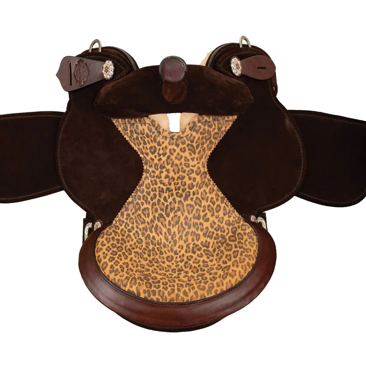 15" Wide Circle Y High Horse Galaxy Barrel Saddle - Chocolate Cheetah Suede