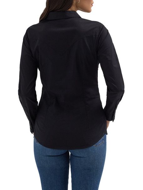 Women's Wrangler Retro® Long Sleeve Solid Shirt - Black