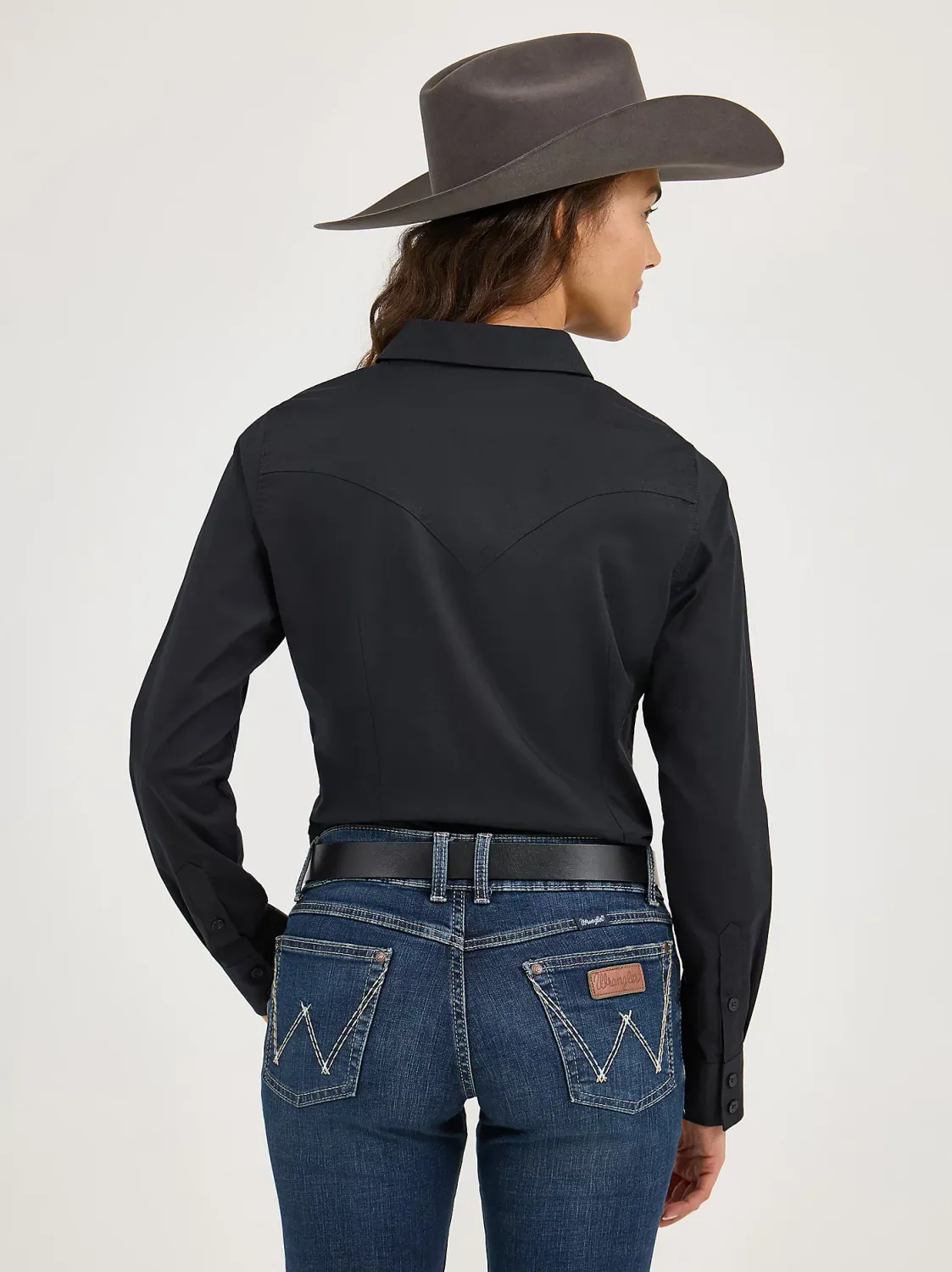 Women's Wrangler Retro® Long Sleeve Solid Shirt - Black