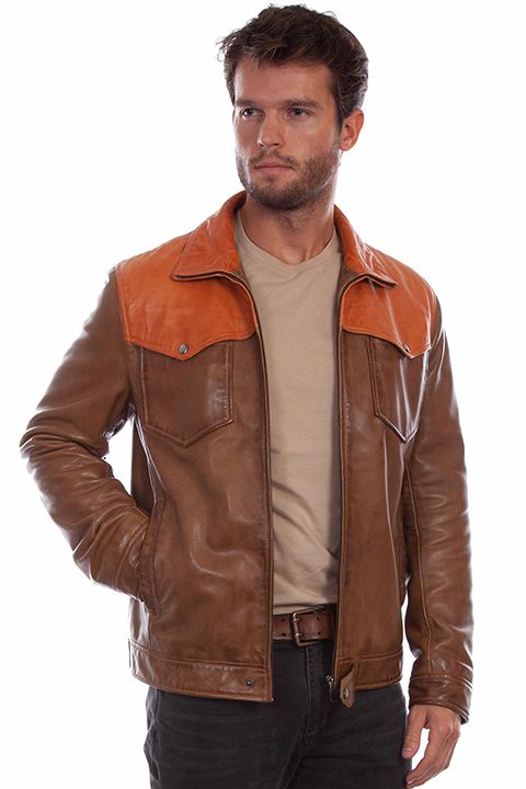 Men's Scully Two Tone Leather Jacket Men's Scully Two Tone Leather Jacket