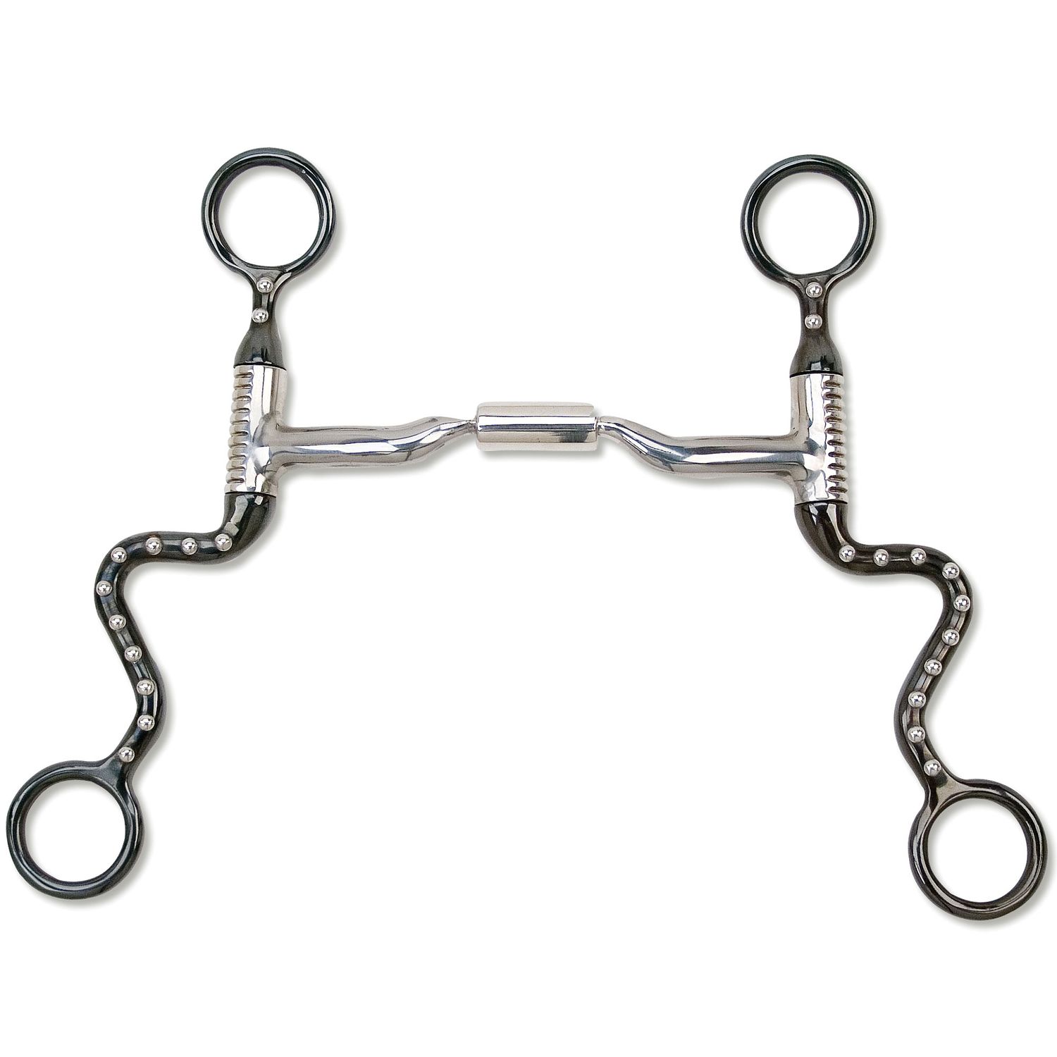 Myler MB 04 Black 6-3/4" Steel Seven Shank Low Port Comfort Snaffle - 5"