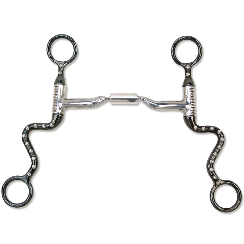 Myler MB 04 Black 6-3/4" Steel Seven Shank Low Port Comfort Snaffle - 5"