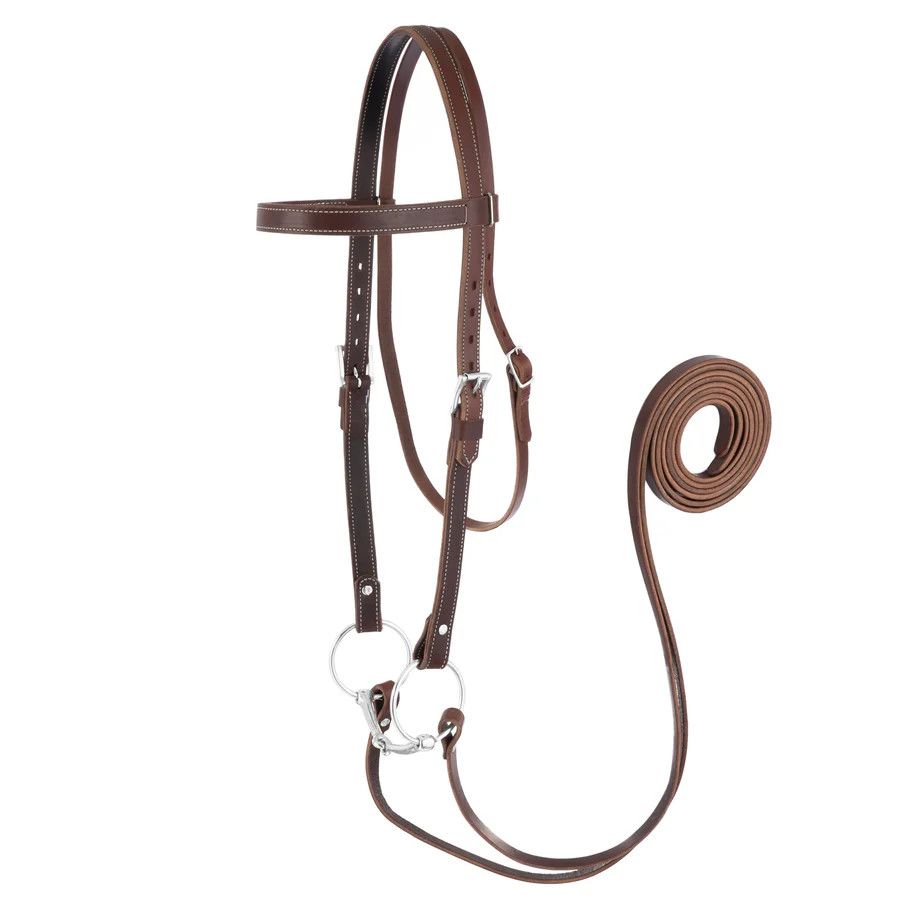 Draft Horse Riding Bridle - Medium Oil