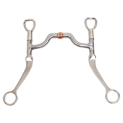 Myler Flat Shank with Medium Wide Ported Barrel MB 33 with Copper Roller 5"