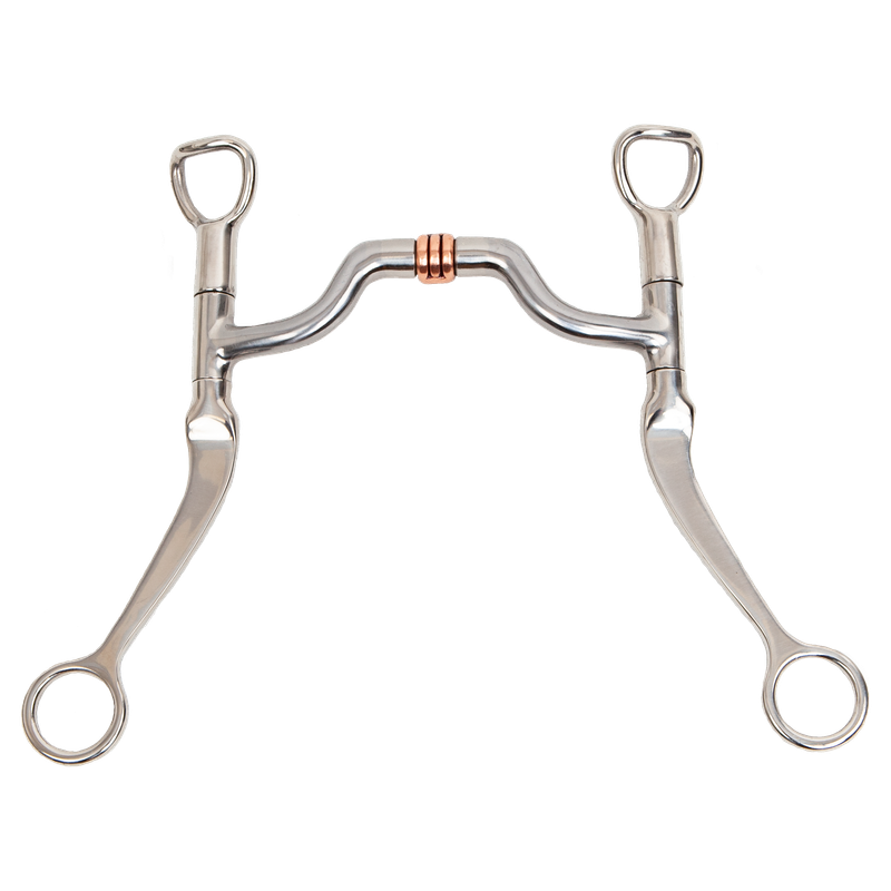 Myler Flat Shank with Medium Wide Ported Barrel MB 33 with Copper Roller 5"