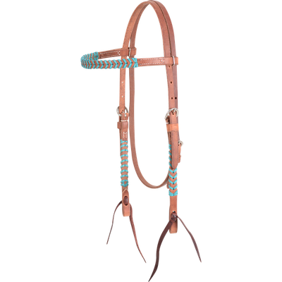 Colored Lace Browband Headstall - Turquoise