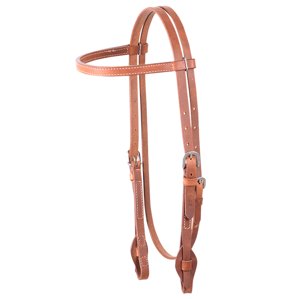 Browband Headstall, Harness Leather with Quick Change Bit Ends