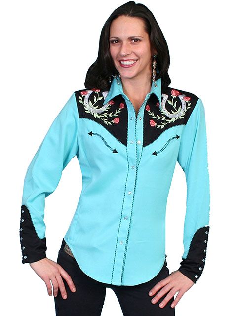 Women's Scully Horseshoe Embroidered Shirt, Size: S