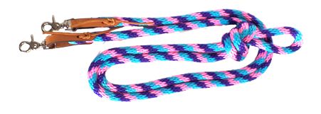 Nylon Game Reins 5/8"x10', Color: Hunter/Black/Tan