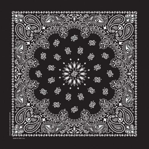 Bandana Options (Cotton), Color: Black Paisley