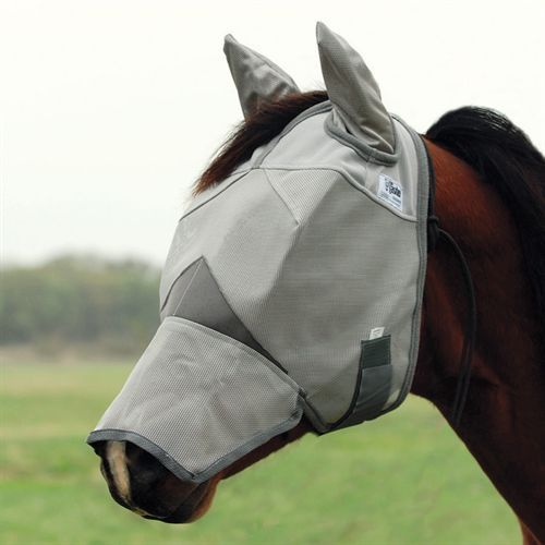 Crusader Fly Mask Long Nose w/Ears, Size: Foal/Mini - Std Gray