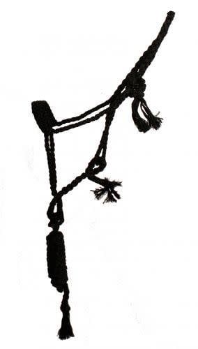 Woven Nylon Mule Tape Halter, Color: Black