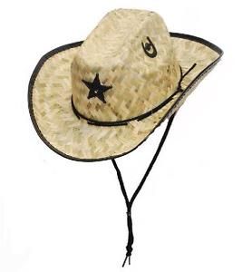 Youth Palm Straw Sherriff Hat - OSFM, Color: Black