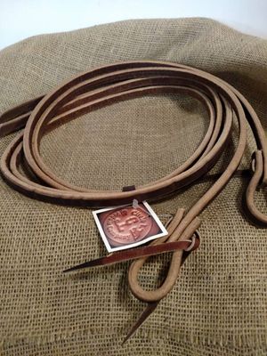 Circle L Leather Weighted Split Reins w/ Tie Ends, U.S.A. Made - 8'