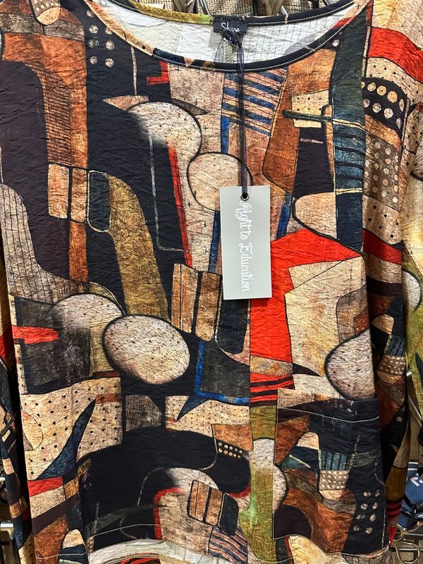 Women's Printed One-Pocket Brown Top