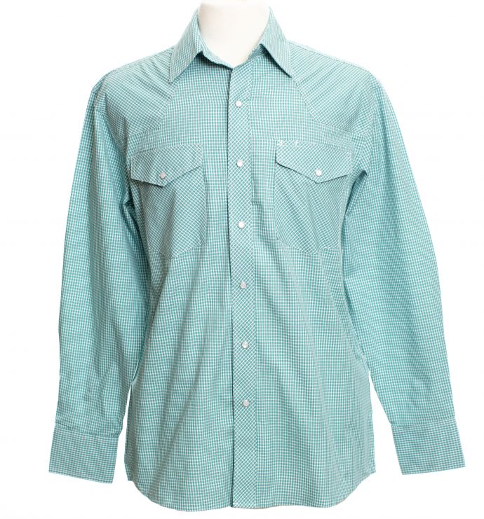 Men's Wyoming Traders Check Shirt, Size: Large - Green/White