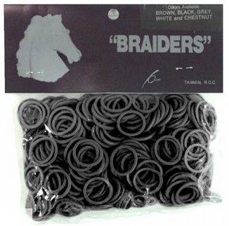 Braiding Bands 500/bag, Color: Black