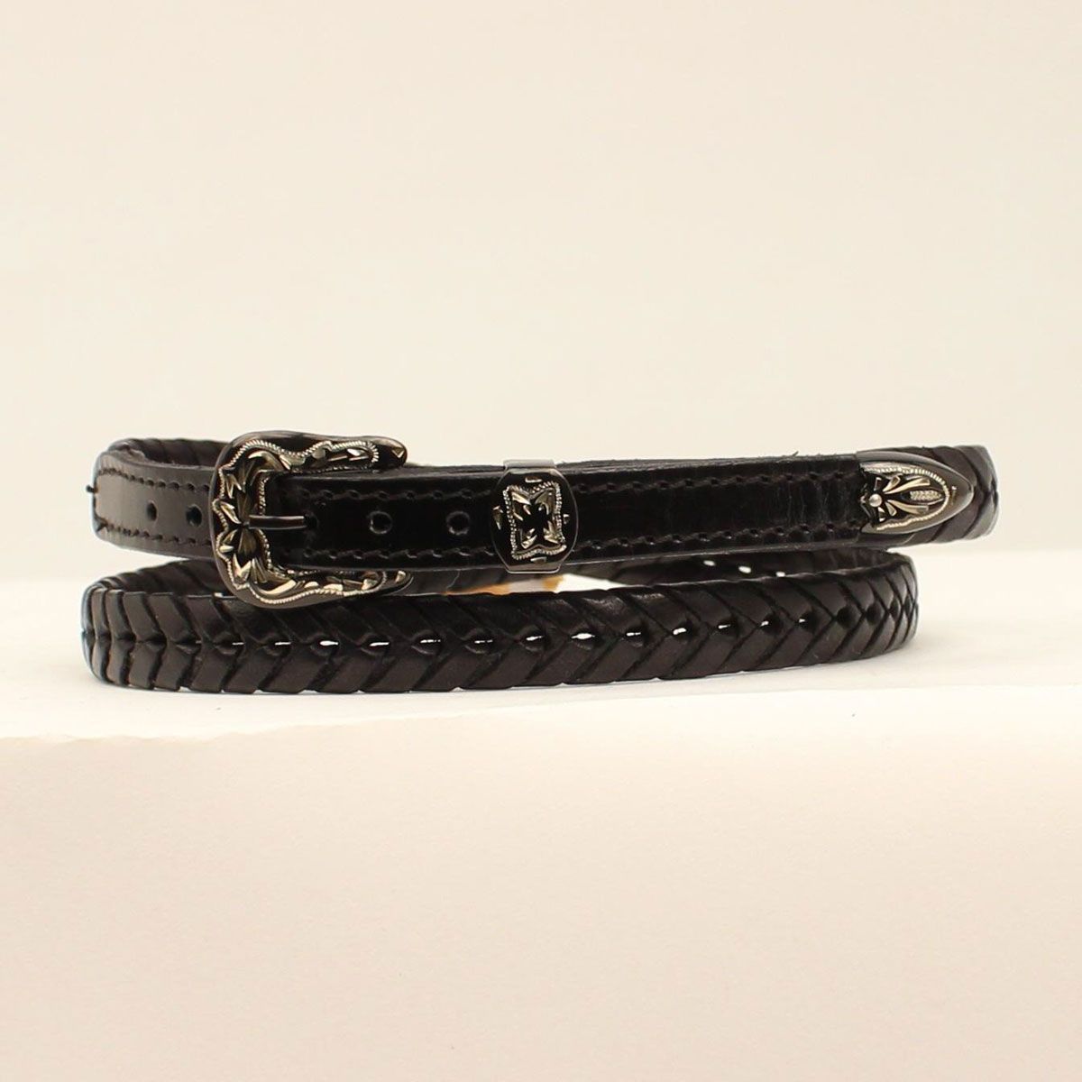 Hat Band - Laced Leather, Color: Black