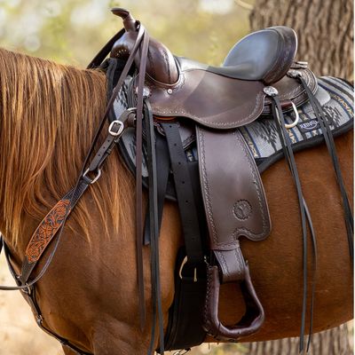 15" WIDE Circle Y Salt River Trail Saddle Flex2, Walnut