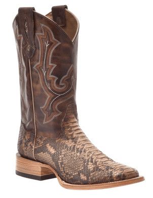 Men's Corral Python with Embroidered Details