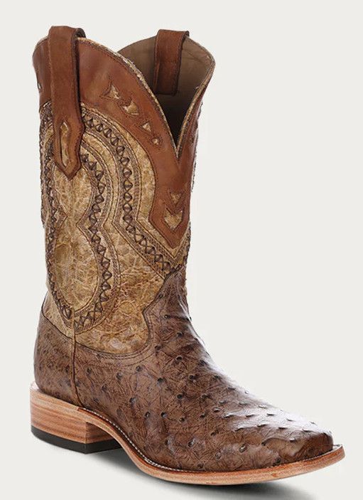 Men's Corral Full Quill Ostrich Square Toe