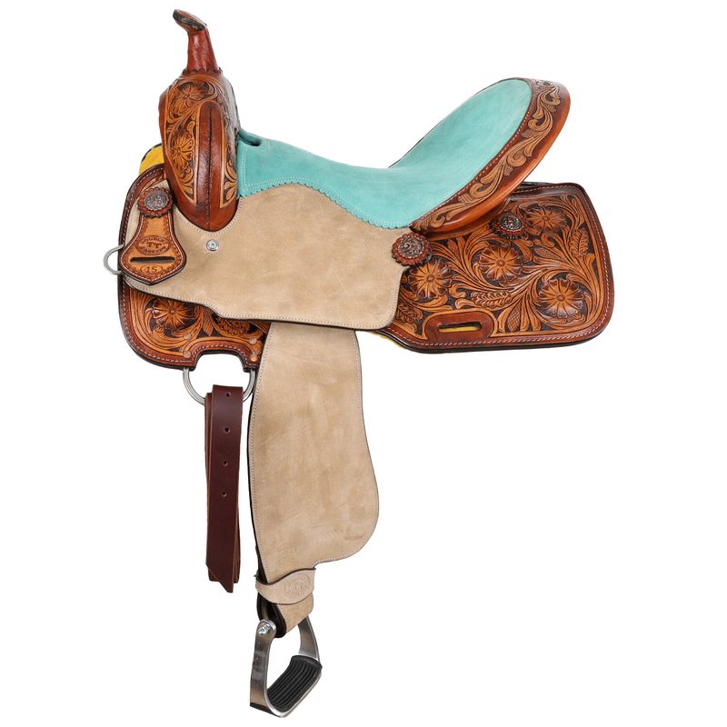 Wide Bar Coastal Poppy Spinal Relief Barrel Style Saddle