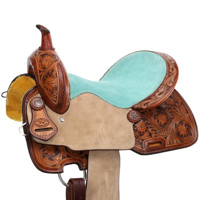 Wide Bar Coastal Poppy Spinal Relief Barrel Style Saddle
