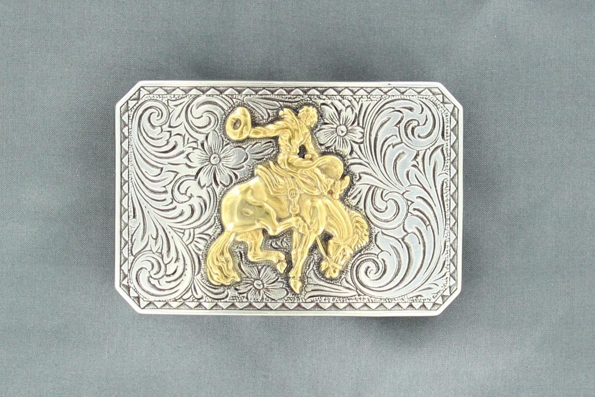 Belt Buckle - Nocona Mens Saddle Bronc Buckle