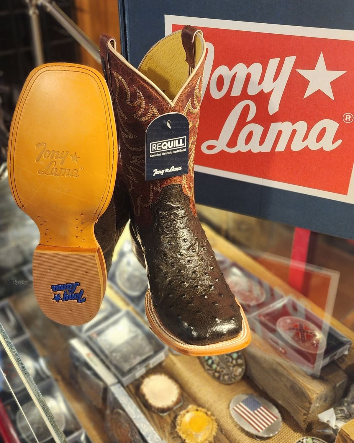 Men's Tony Lama "Blaine" Kango Amber Ostrich
