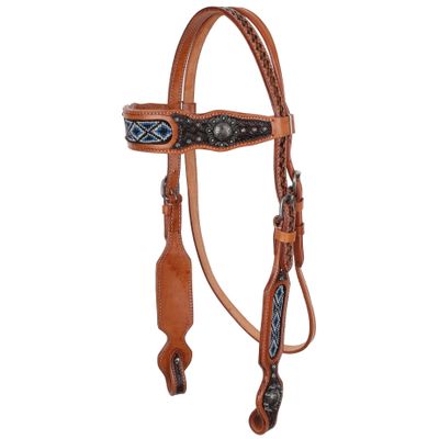 Tack Set - Nightshade Beaded Browband Headstall, Reins and Breastcollar