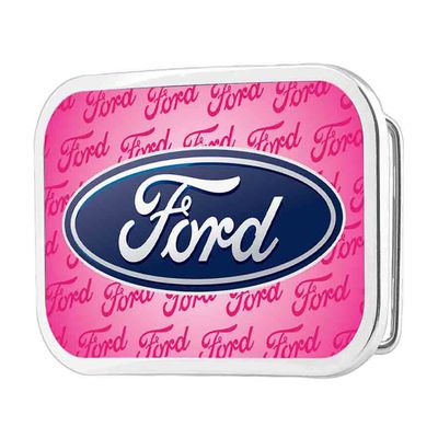 Belt Buckle - Ford Oval Logo - Pink