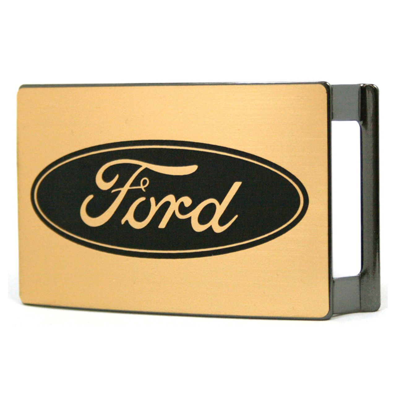 Belt Buckle - Ford Black Oval Logo Brushed